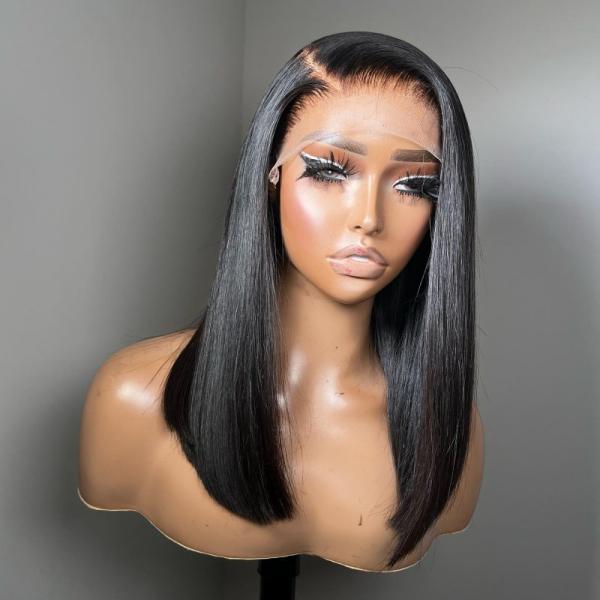 ZA Stock Double Drawn Full Frontal Bob Wig 10