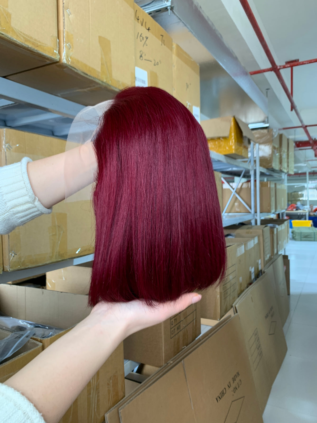 Double Drawn #99j Burgundy Color Full Frontal Bob Wig