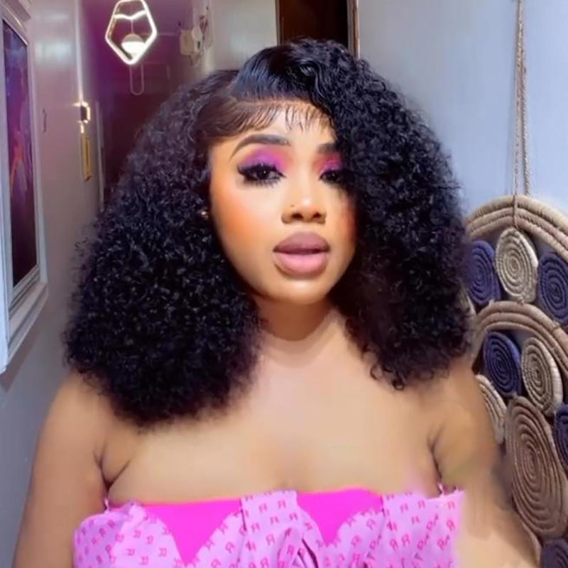 (ZA STOCKS )Double Drawn Pixie Curls 13x4 Full Frontal