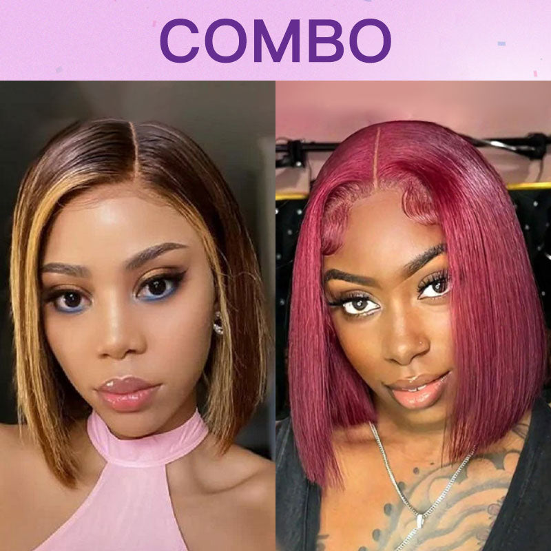 Combo Sale 10" Piano Glueless + 10" Maroon Glueless (both 4x4 not frontal)