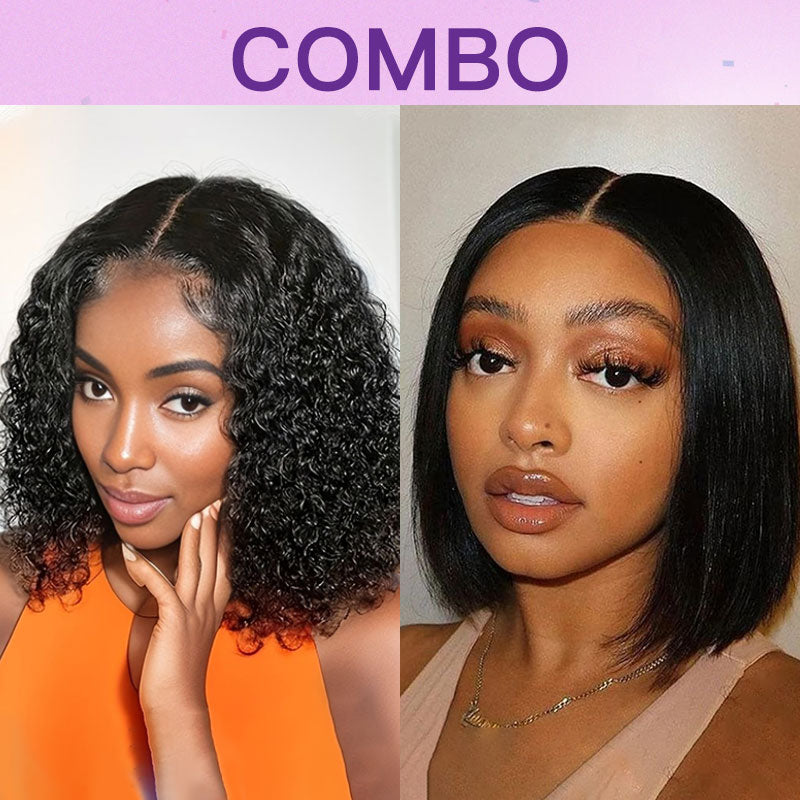 Combo Sale 10" Piano Glueless + 10" Black Glueless Curls (both 4x4 not frontal)