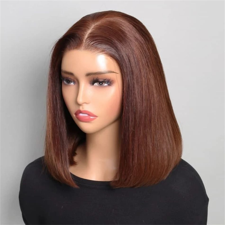 Double Drawn Color #4 Brown Color Frontal Wig