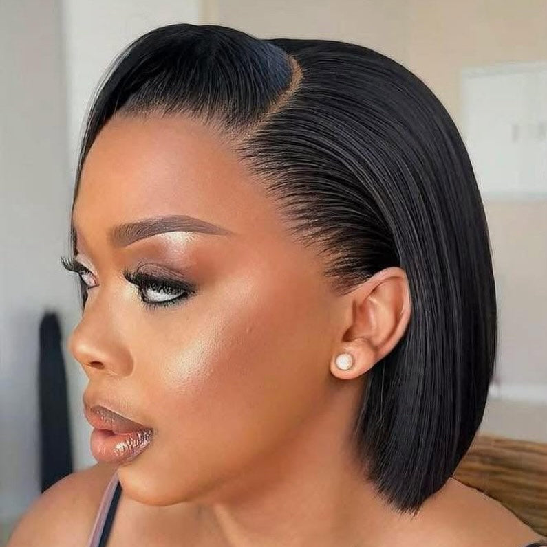 Double Drawn Full Frontal Bob 8 inch Glueless Wig