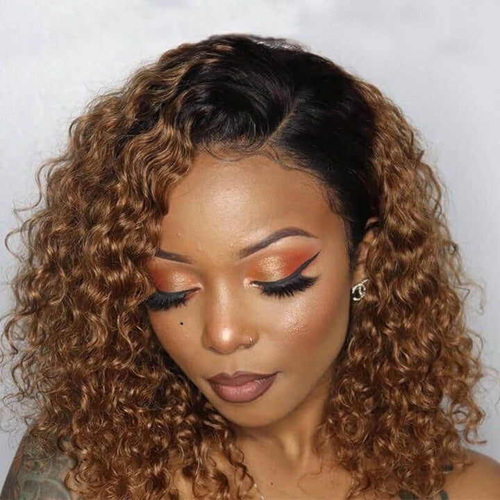 Jerry Curly Ombre Color T1b/4 Brown Color Wig