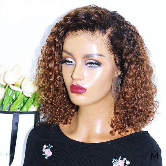 Jerry Curly Ombre Color T1b/4 Brown Color Wig