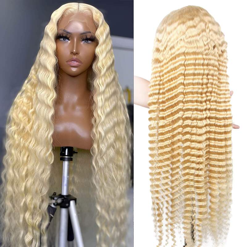 Blonde 613 Deep Wave 13x4/13x6Lace Frontal Wigs Baby Hair with Pre Plucked