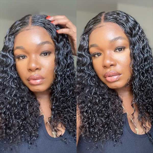 (ZA STOCKS) 2 Days Shipping Jerry Curly Glueless 4x4 Lace Closure Wigs True To Length